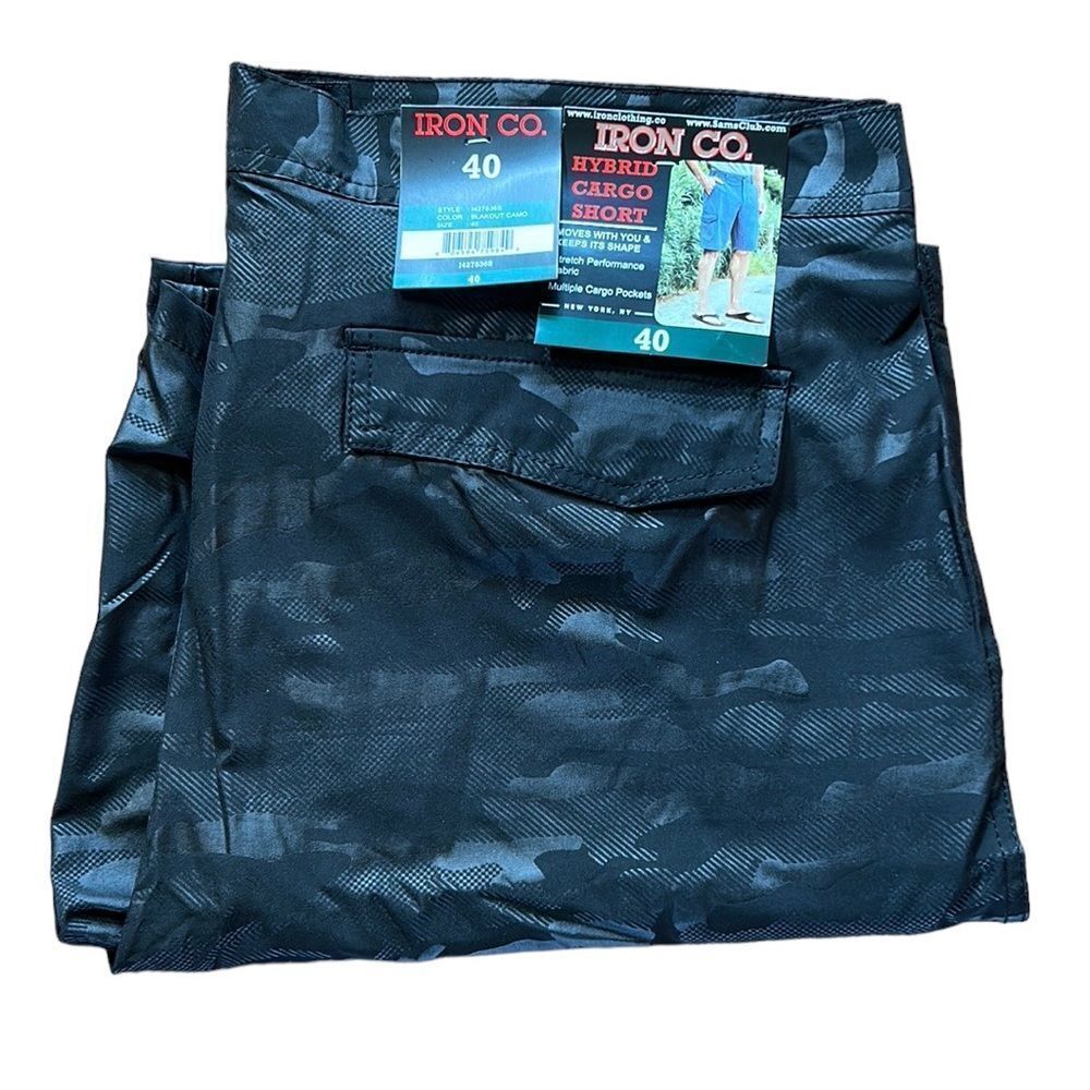 Iron Co. Mens Blackout Camo Cargo Shorts